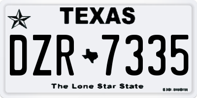 TX license plate DZR7335
