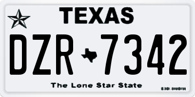TX license plate DZR7342