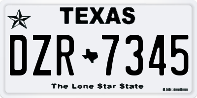 TX license plate DZR7345