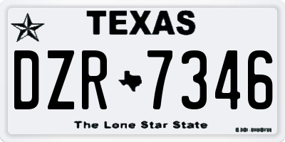TX license plate DZR7346
