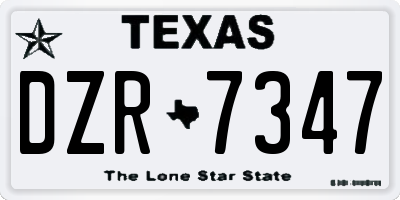 TX license plate DZR7347