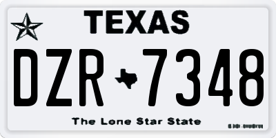 TX license plate DZR7348