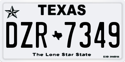 TX license plate DZR7349