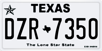 TX license plate DZR7350