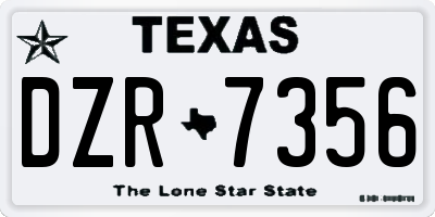 TX license plate DZR7356