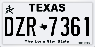 TX license plate DZR7361