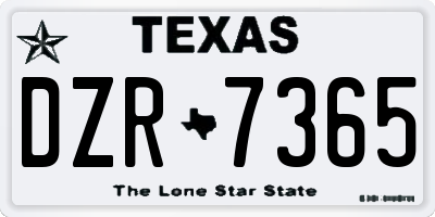 TX license plate DZR7365