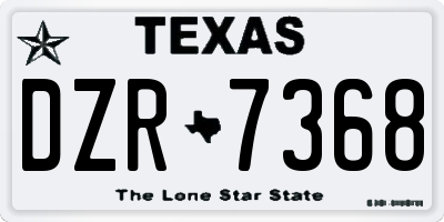 TX license plate DZR7368