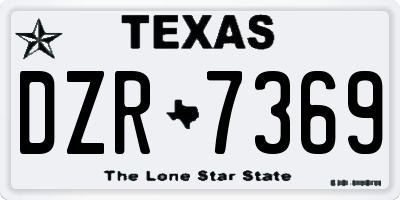 TX license plate DZR7369
