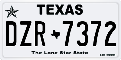 TX license plate DZR7372