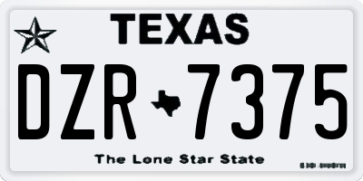 TX license plate DZR7375