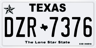 TX license plate DZR7376