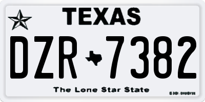TX license plate DZR7382