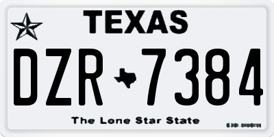 TX license plate DZR7384