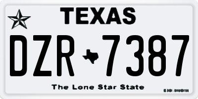 TX license plate DZR7387