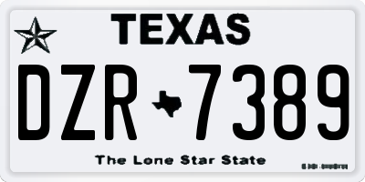 TX license plate DZR7389