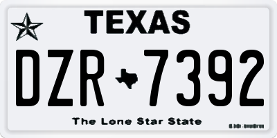 TX license plate DZR7392