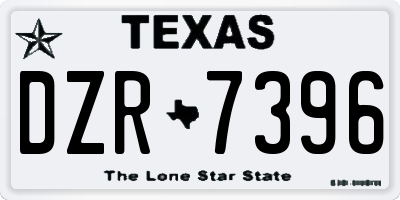 TX license plate DZR7396