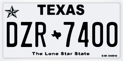 TX license plate DZR7400