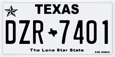 TX license plate DZR7401