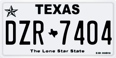 TX license plate DZR7404