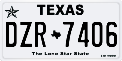 TX license plate DZR7406