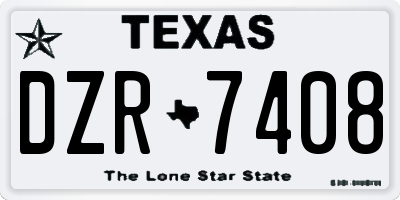 TX license plate DZR7408