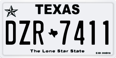TX license plate DZR7411