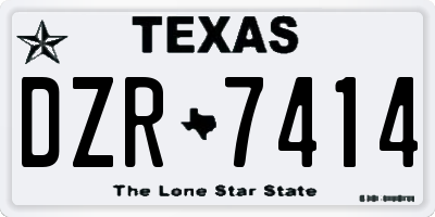TX license plate DZR7414
