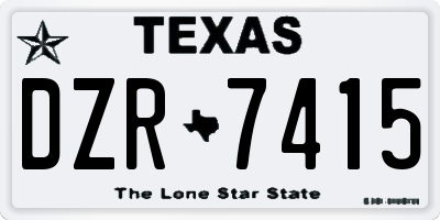 TX license plate DZR7415