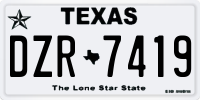 TX license plate DZR7419