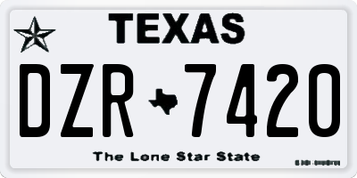 TX license plate DZR7420
