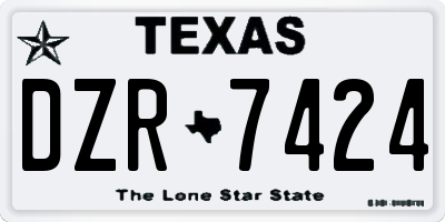 TX license plate DZR7424