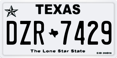 TX license plate DZR7429