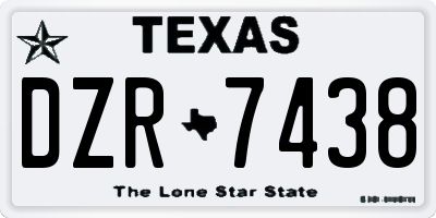 TX license plate DZR7438