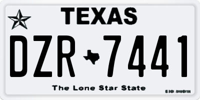 TX license plate DZR7441