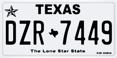 TX license plate DZR7449