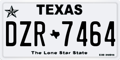 TX license plate DZR7464