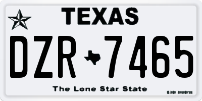 TX license plate DZR7465