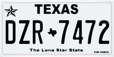 TX license plate DZR7472