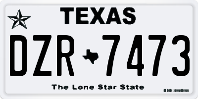 TX license plate DZR7473