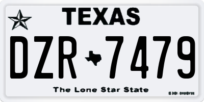 TX license plate DZR7479