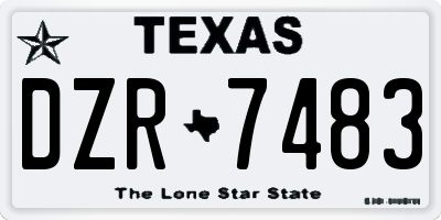 TX license plate DZR7483