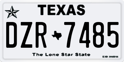 TX license plate DZR7485
