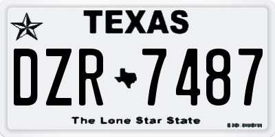TX license plate DZR7487