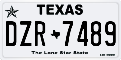 TX license plate DZR7489