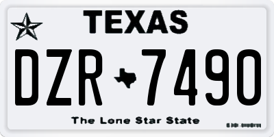 TX license plate DZR7490