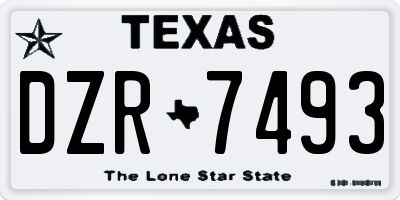 TX license plate DZR7493