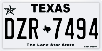 TX license plate DZR7494