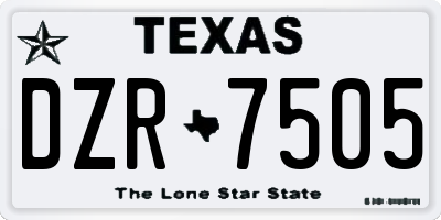 TX license plate DZR7505